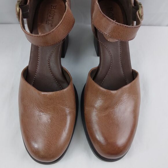 Born Haida Mary Jane Maryjane Pump Brown Leather Heels Size 10 M - Picture 5 of 13